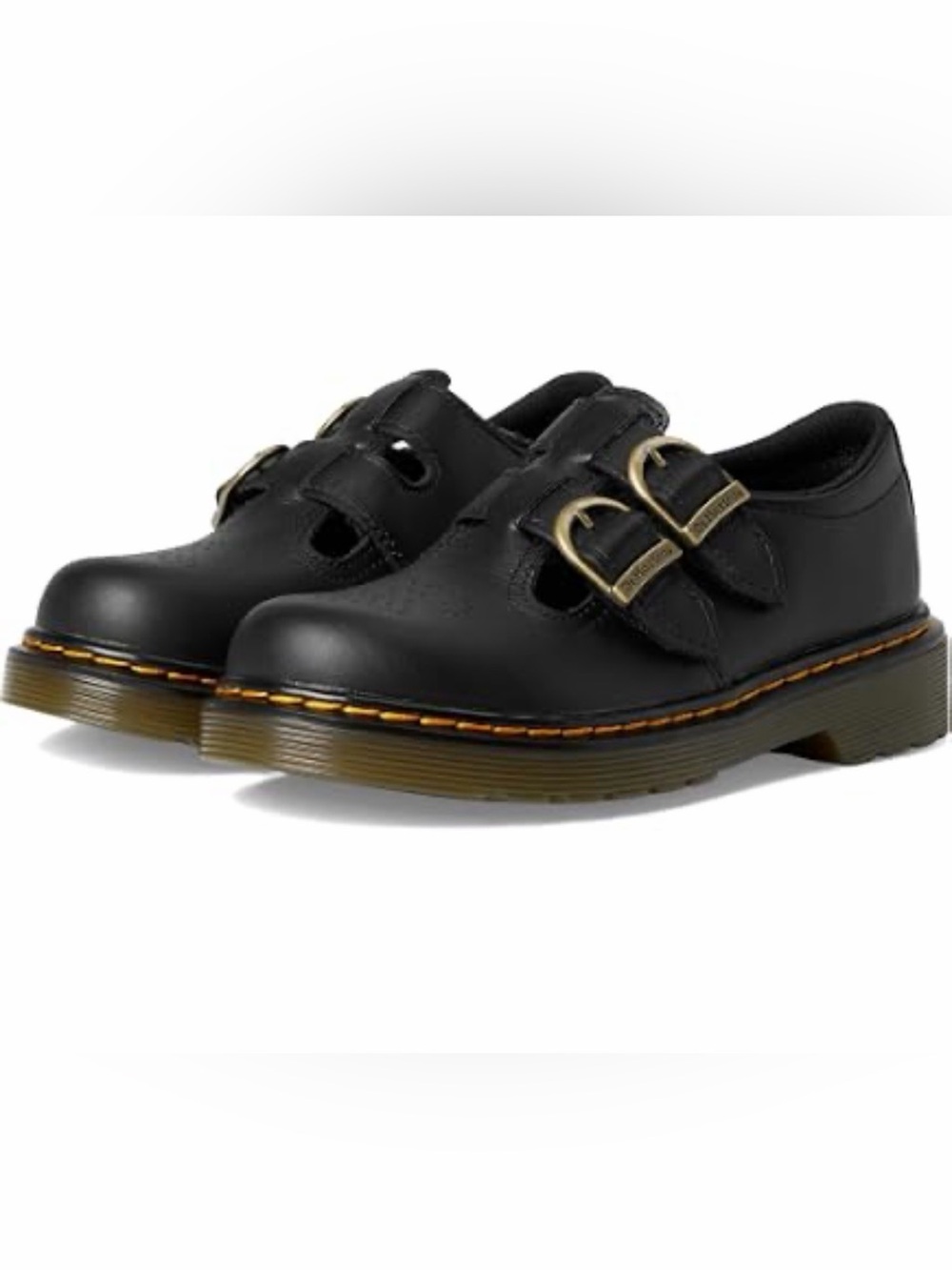 Dr. Martens Black 8065 J Leather Perforated Butterfly Mary Jane Shoes Sz 3